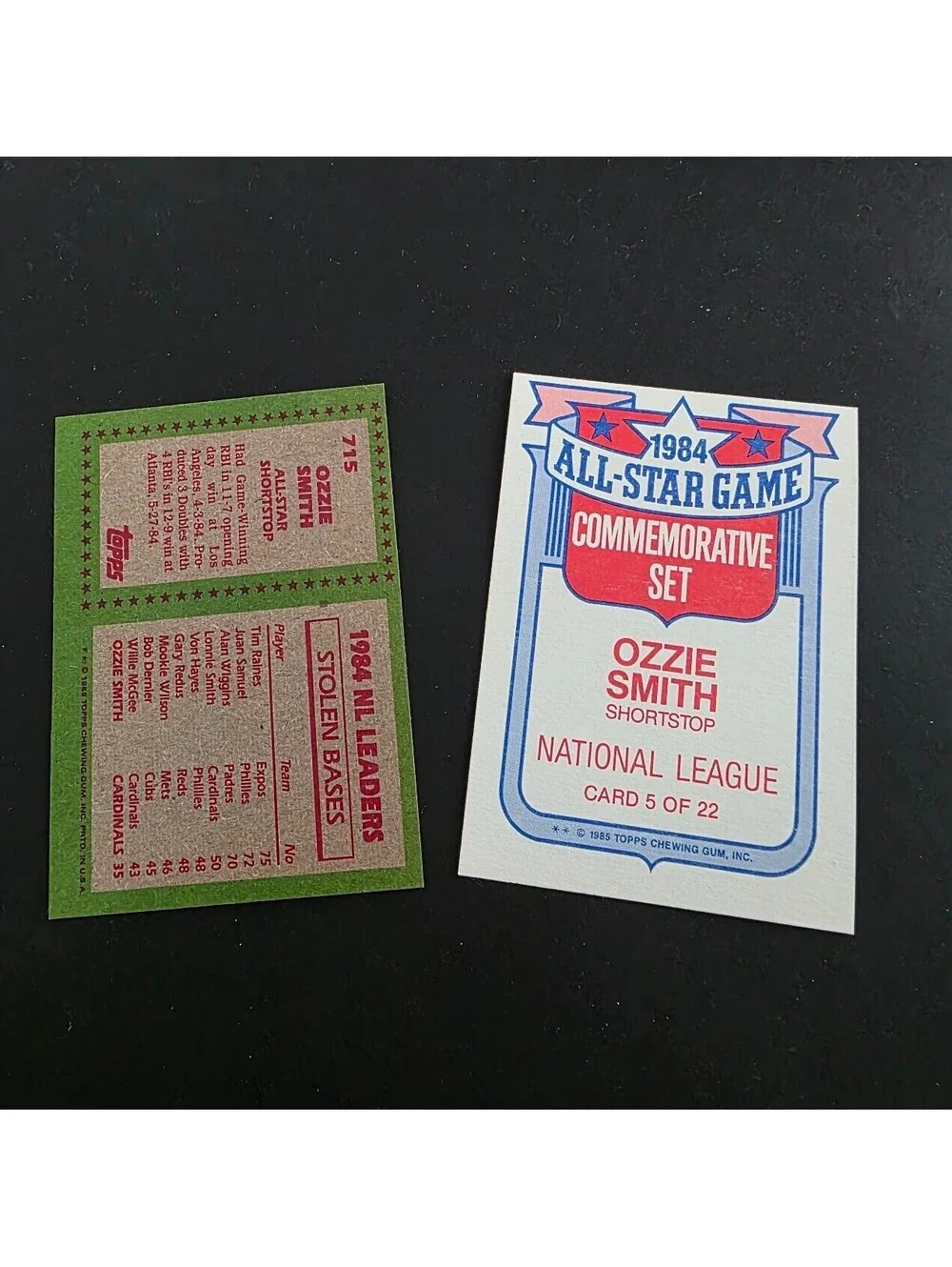 1985 Ozzie Smith All Star Lot of 2 Glossy #5 & #715